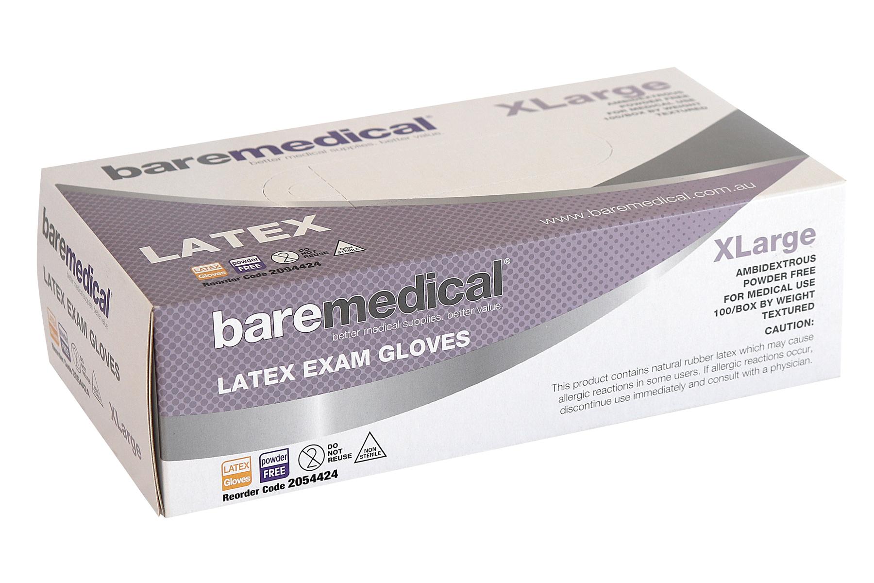 bare medical nitrile gloves